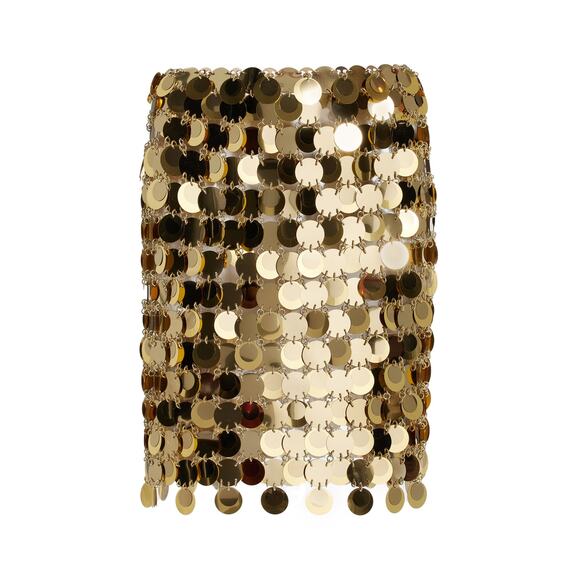 Paco Rabanne Gold Paillette-Embellished Mini Skirt Size 2 - Picture 1 of 4